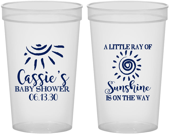Custom Baby Shower 22 oz Translucent Cups - Sunshine | 90179