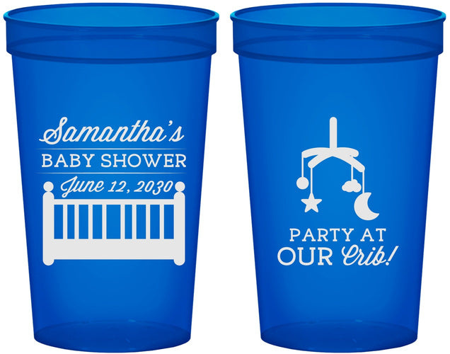 Custom Baby Shower 22 oz Translucent Cups - Party At Our Crib | 90187