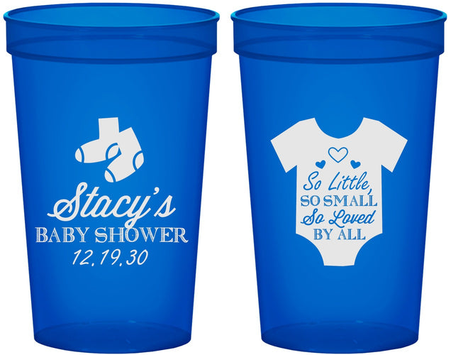 Custom Baby Shower 22 oz Translucent Cups - Loved By All | 90188
