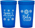 Custom Baby Shower 22 oz Translucent Cups - Christmas Snowflakes | 90192