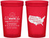 Custom Baby Shower 22 oz Translucent Cups - Red White Blue | 90197