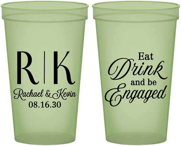 Custom Engagement 22 oz Glow In The Dark Cups - Eat Drink Be Engaged | 10000