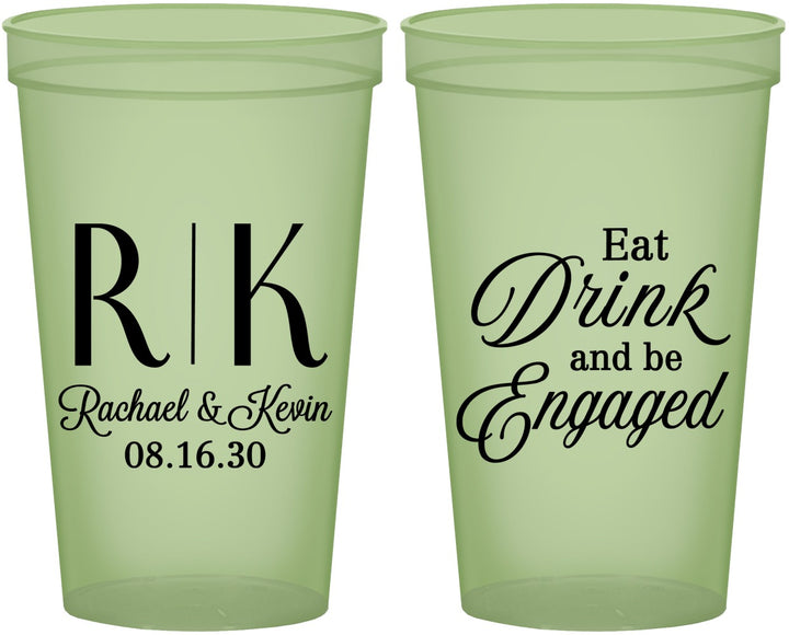 Custom Engagement 22 oz Glow In The Dark Cups - Eat Drink Be Engaged | 10000