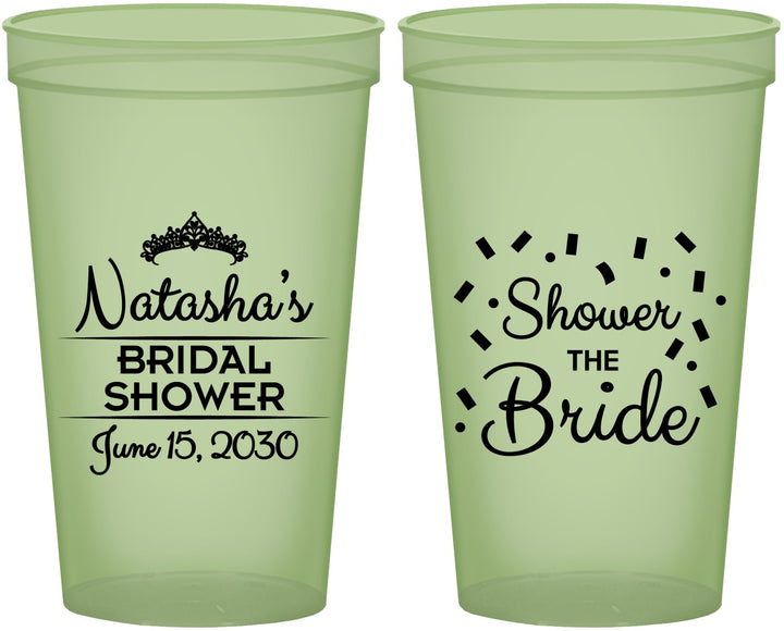 Custom Bridal Shower 22 oz Glow In The Dark Cups - Shower The Bride | 100001