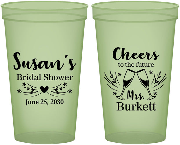 Custom Bridal Shower 22 oz Glow In The Dark Cups - Future Mrs | 100005