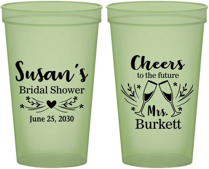 Custom Bridal Shower 22 oz Glow In The Dark Cups - Future Mrs | 100005