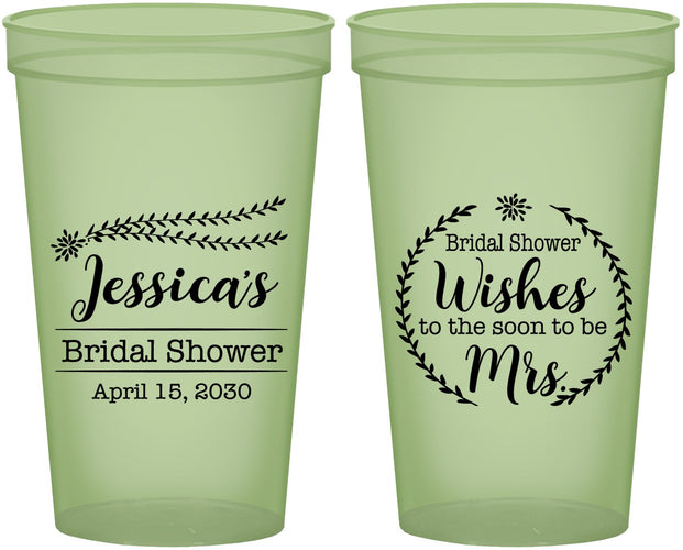 Custom Bridal Shower 22 oz Glow In The Dark Cups - Soon To Be Mrs | 100009