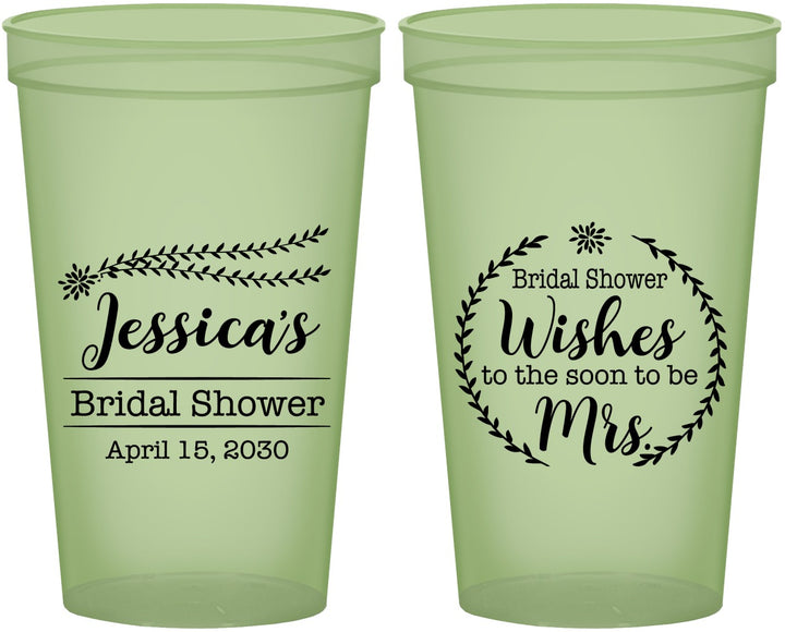 Custom Bridal Shower 22 oz Glow In The Dark Cups - Soon To Be Mrs | 100009