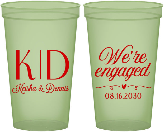 Custom Engagement 22 oz Glow In The Dark Cups - We Are Engaged | 10001