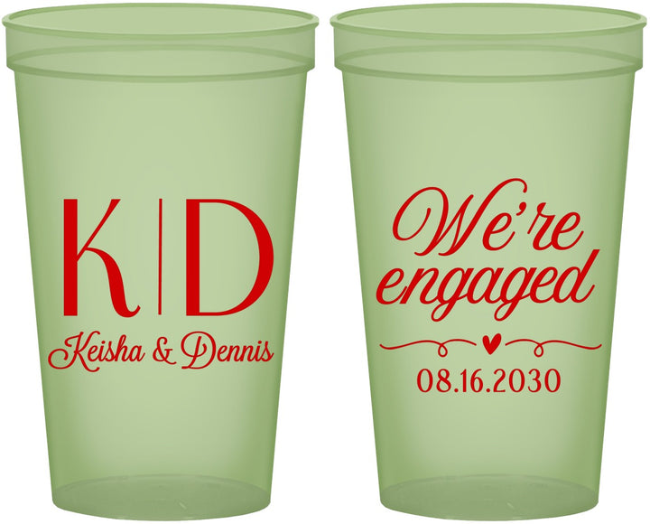 Custom Engagement 22 oz Glow In The Dark Cups - We Are Engaged | 10001