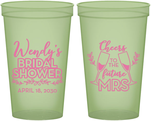 Custom Bridal Shower 22 oz Glow In The Dark Cups - Future Mrs | 100011