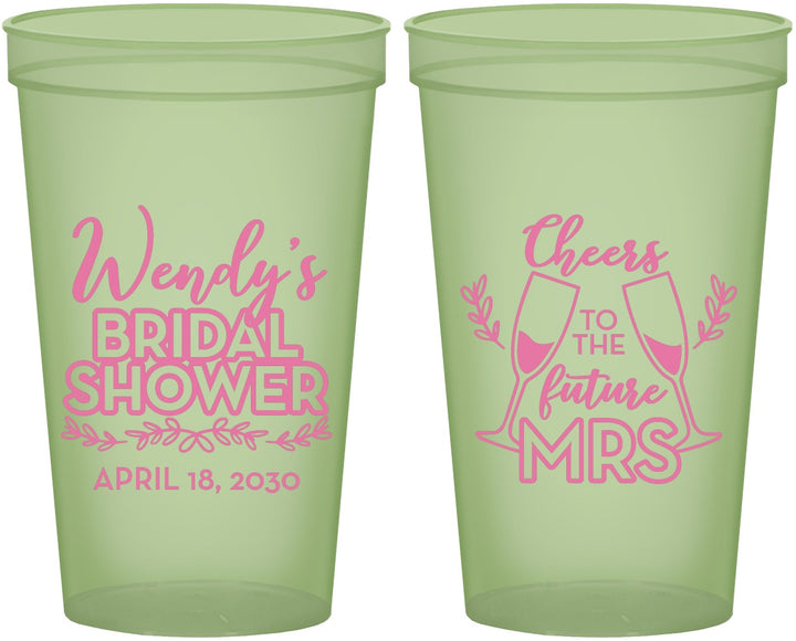 Custom Bridal Shower 22 oz Glow In The Dark Cups - Future Mrs | 100011