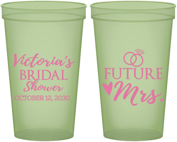 Custom Bridal Shower 22 oz Glow In The Dark Cups - Future Mrs | 100012