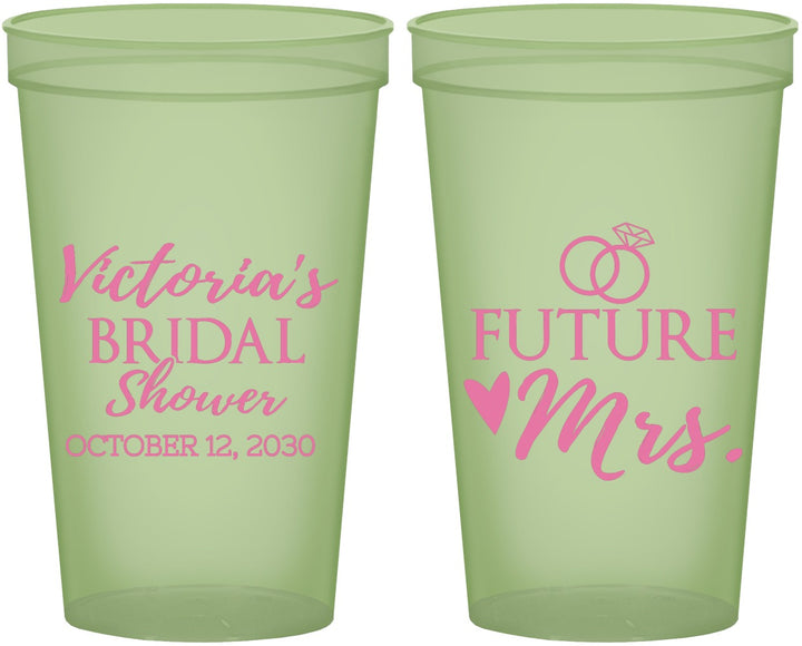 Custom Bridal Shower 22 oz Glow In The Dark Cups - Future Mrs | 100012