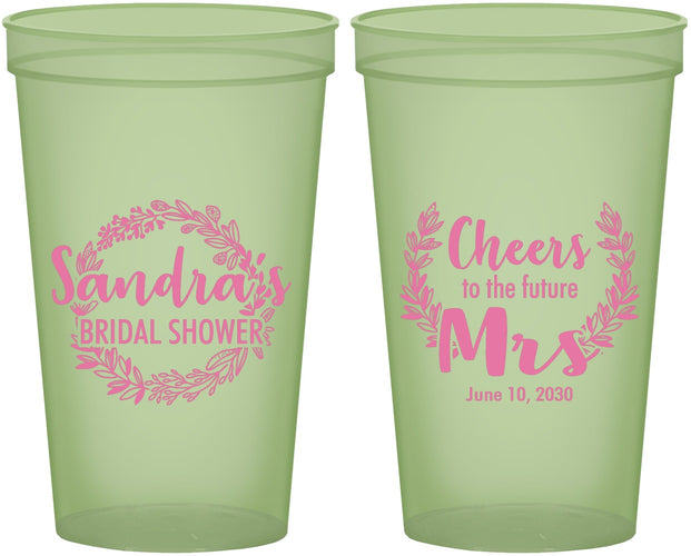 Custom Bridal Shower 22 oz Glow In The Dark Cups - Future Mrs | 100015