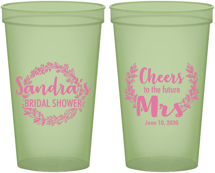 Custom Bridal Shower 22 oz Glow In The Dark Cups - Future Mrs | 100015