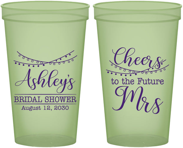 Custom Bridal Shower 22 oz Glow In The Dark Cups - Future Mrs | 100018