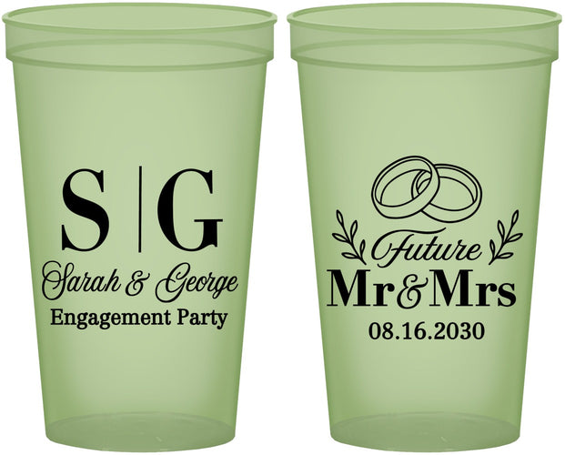 Custom Engagement 22 oz Glow In The Dark Cups - Future Mr And Mrs | 10002