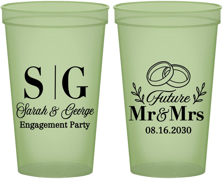 Custom Engagement 22 oz Glow In The Dark Cups - Future Mr And Mrs | 10002