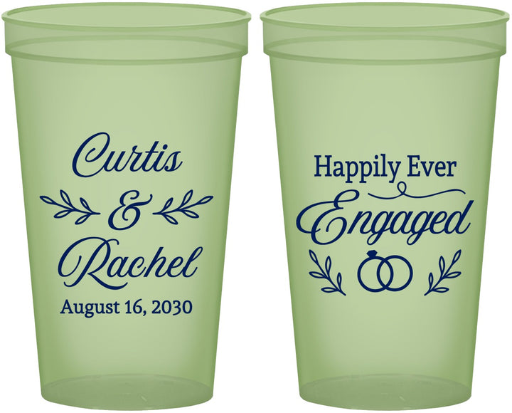Custom Engagement 22 oz Glow In The Dark Cups - Happily Ever Engaged | 10004