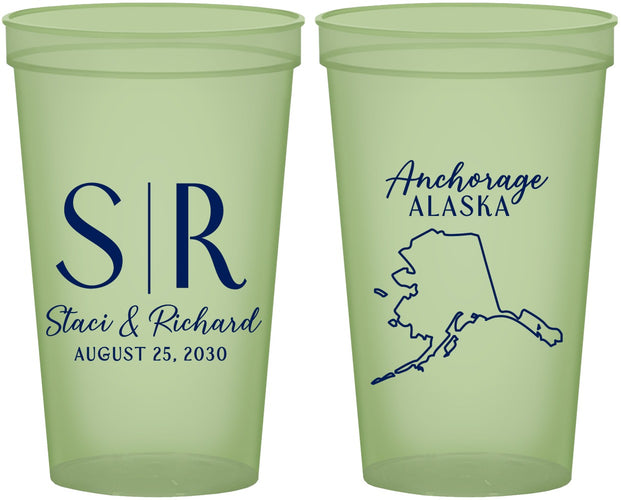 Custom Wedding 22 oz Glow In The Dark Cups - Alaska | 101