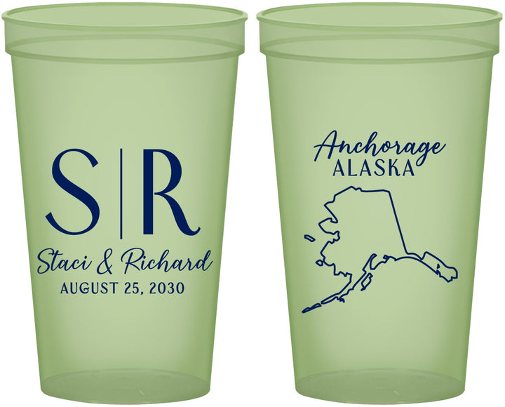 Custom Wedding 22 oz Glow In The Dark Cups - Alaska | 101