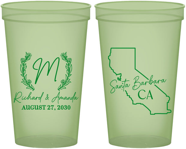 Custom Wedding 22 oz Glow In The Dark Cups - California | 104