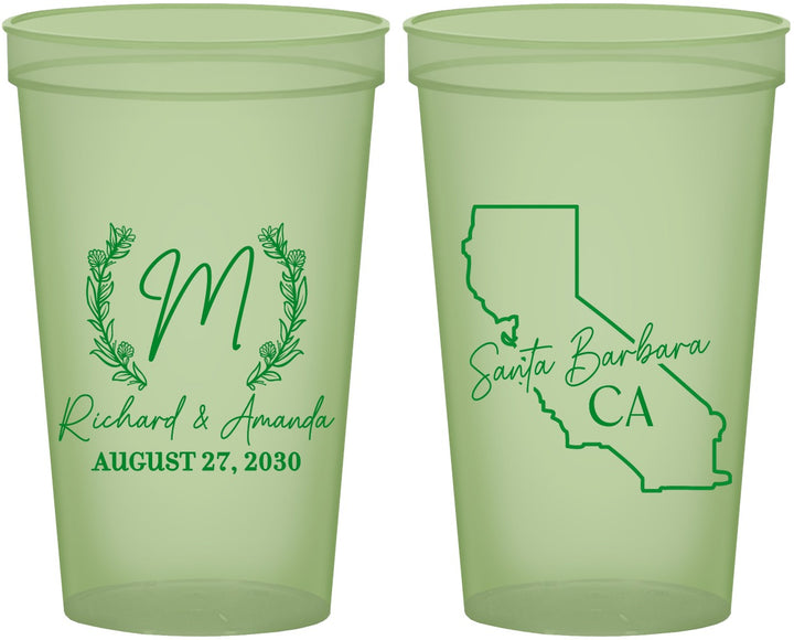 Custom Wedding 22 oz Glow In The Dark Cups - California | 104