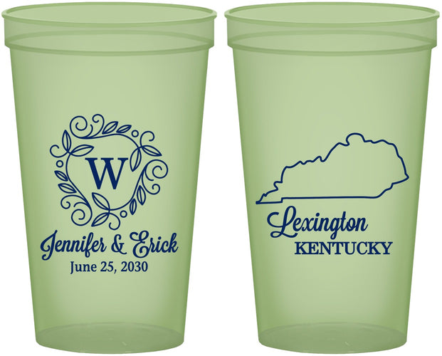 Custom Wedding 22 oz Glow In The Dark Cups - Kentucky | 116