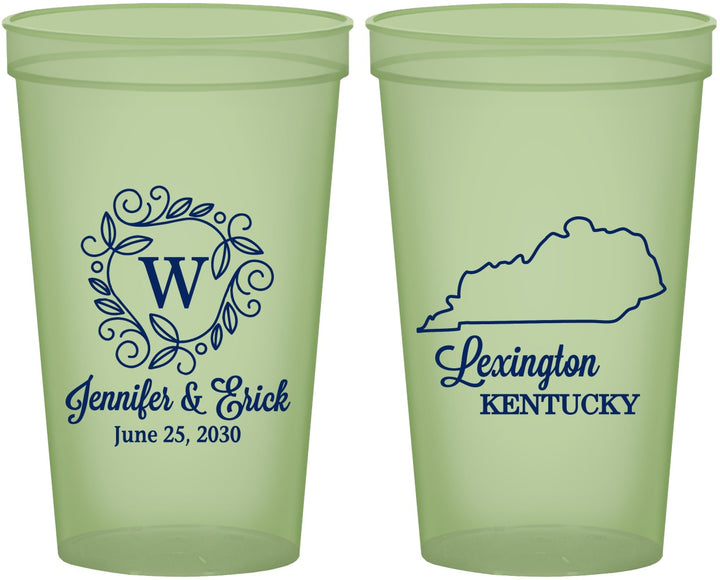 Custom Wedding 22 oz Glow In The Dark Cups - Kentucky | 116