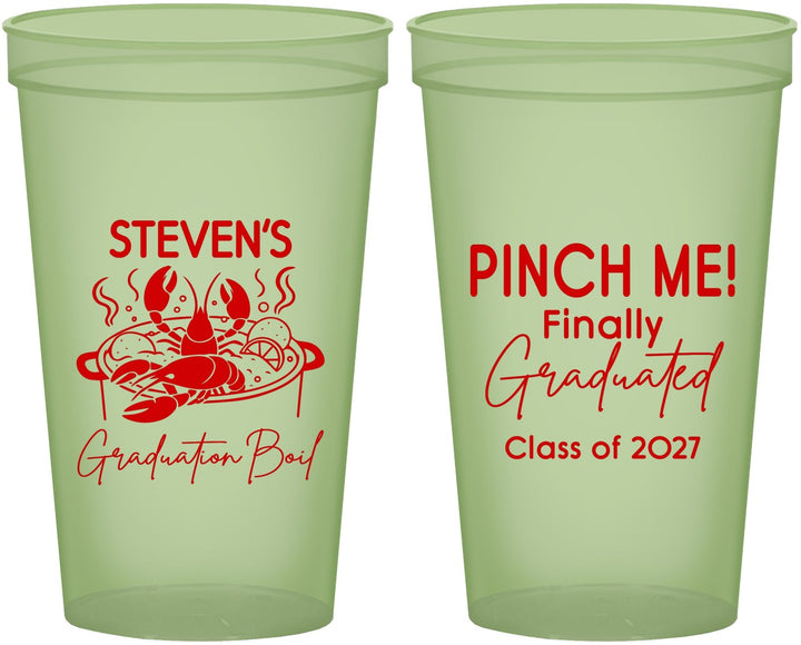 Custom Graduation 22 oz Glow In The Dark Cups - Class Of 2027 Crawfish Boil | 130004