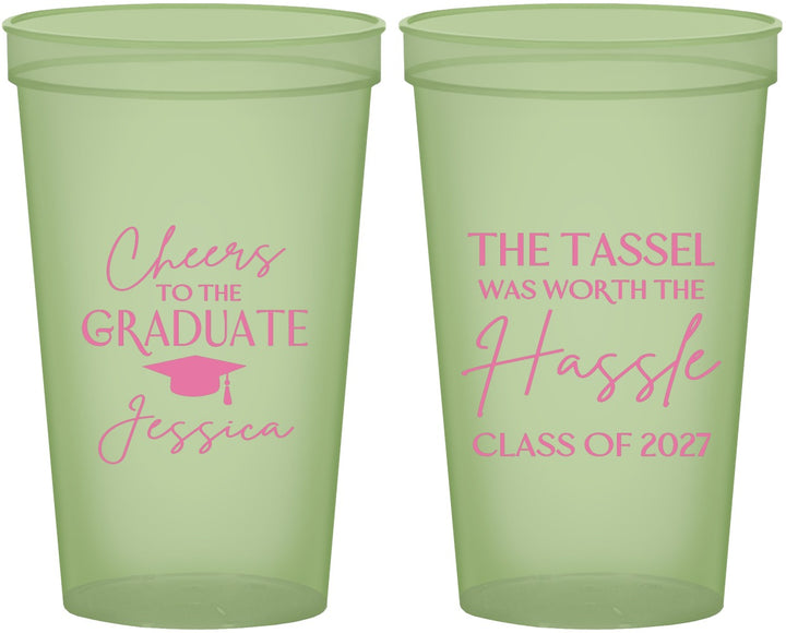 Custom Graduation 22 oz Glow In The Dark Cups - Class Of 2027 Tassel Hassel | 130010
