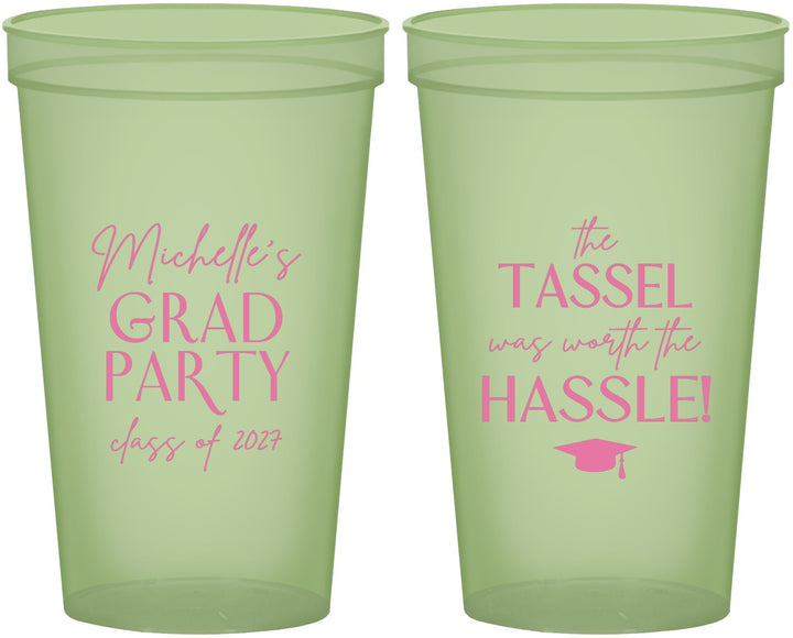 Custom Graduation 22 oz Glow In The Dark Cups - Class Of 2027 Tassel Hassel | 130011