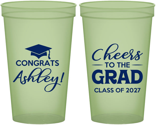 Custom Graduation 22 oz Glow In The Dark Cups - Class Of 2027 Cheers Grad | 130020