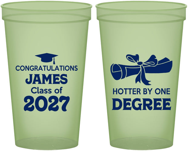 Custom Graduation 22 oz Glow In The Dark Cups - Class Of 2027 Hotter Degree | 130022