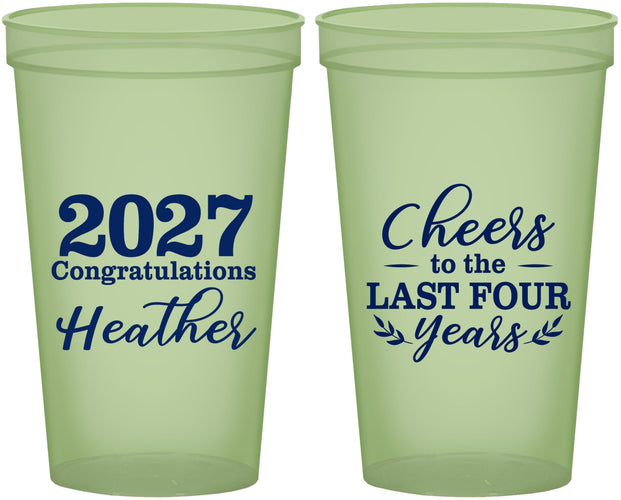 Custom Graduation 22 oz Glow In The Dark Cups - Class Of 2027 Last Four Years | 130023