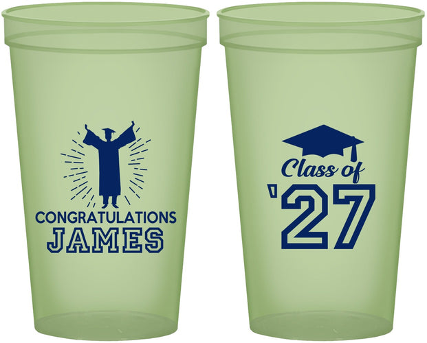 Custom Graduation 22 oz Glow In The Dark Cups - Class Of 2027 Congratulations | 130024