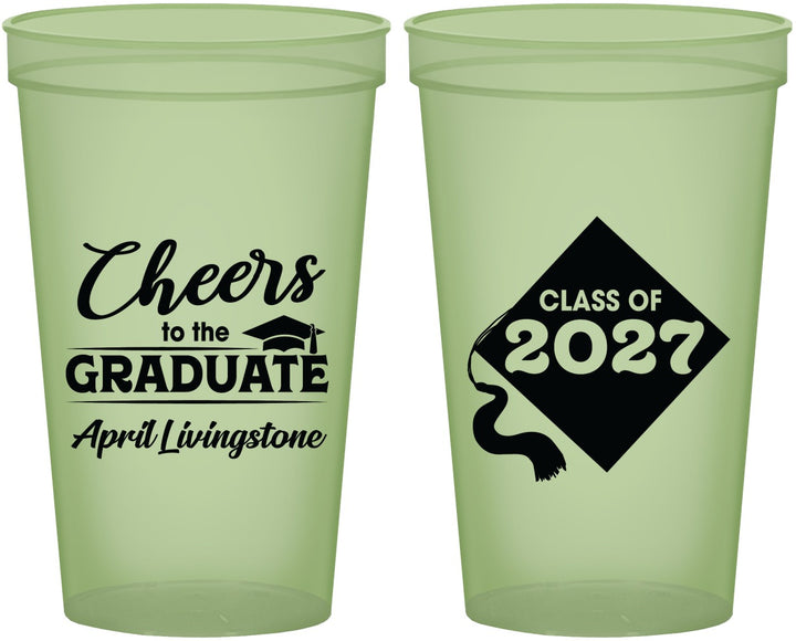 Custom Graduation 22 oz Glow In The Dark Cups - Class Of 2027 Tassel Hassel | 130033