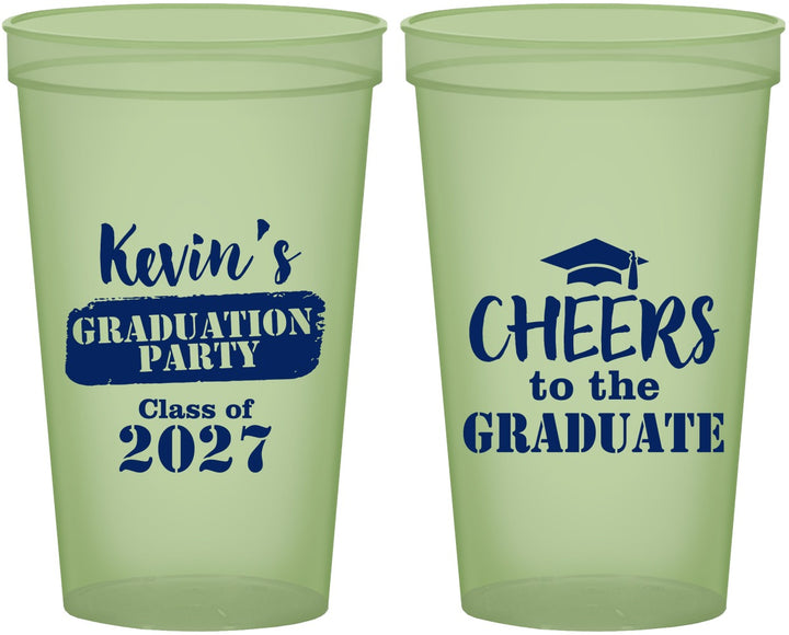 Custom Graduation 22 oz Glow In The Dark Cups - Class Of 2027 Cheers Graduate | 130034
