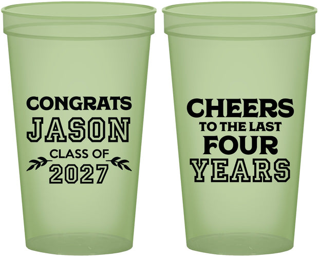 Custom Graduation 22 oz Glow In The Dark Cups - Class Of 2027 Last Four Years | 130036