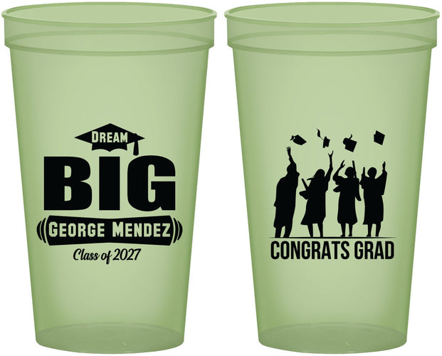 Custom Graduation 22 oz Glow In The Dark Cups - Class Of 2027 Dream Big | 130039