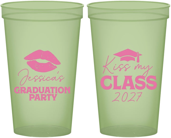 Custom Graduation 22 oz Glow In The Dark Cups - Class Of 2027 Kiss My Class | 130041