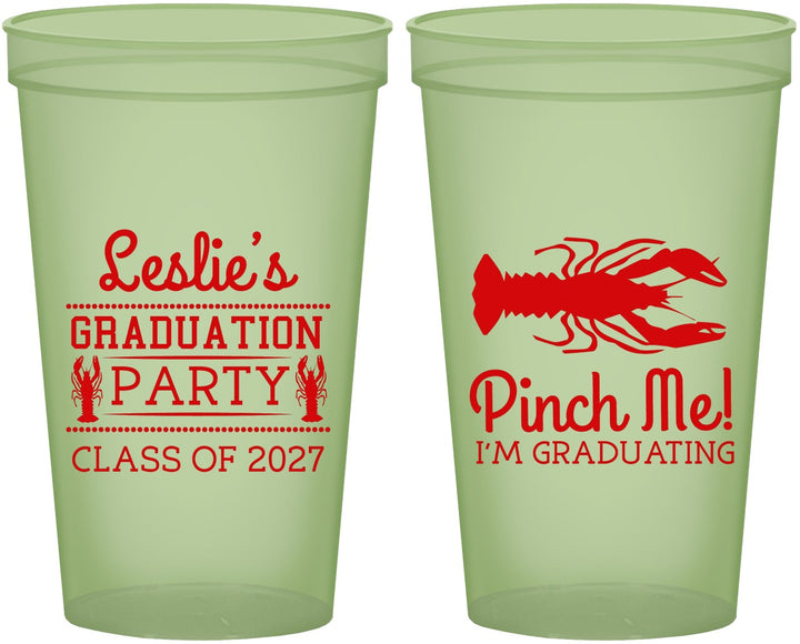 Custom Graduation 22 oz Glow In The Dark Cups - Class Of 2027 Crawfish Boil | 130042