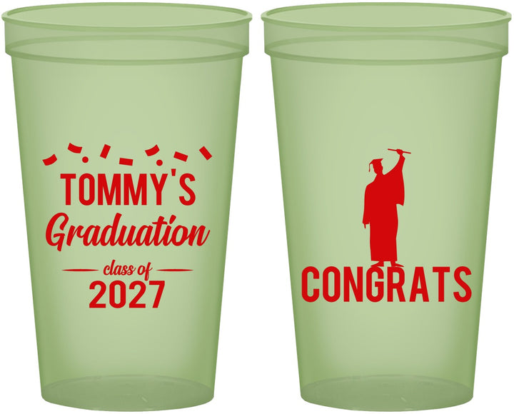 Custom Graduation 22 oz Glow In The Dark Cups - Class Of 2027 Congrats | 130046