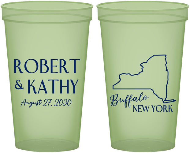 Custom Wedding 22 oz Glow In The Dark Cups - New York | 131
