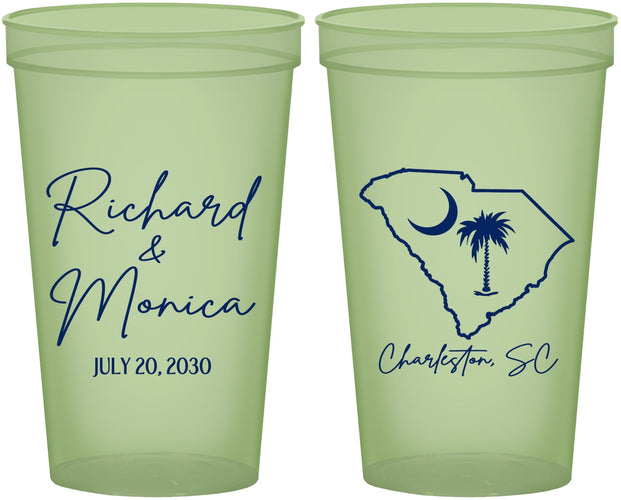 Custom Wedding 22 oz Glow In The Dark Cups - South Carolina | 139