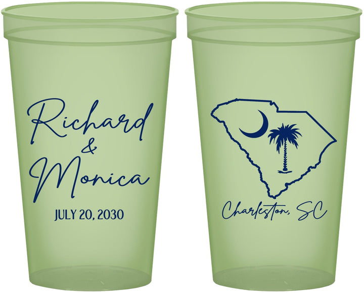Custom Wedding 22 oz Glow In The Dark Cups - South Carolina | 139