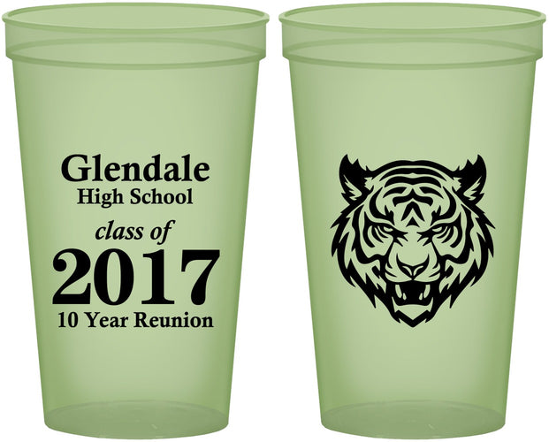Custom Class Reunion 22 oz Glow In The Dark Cups - Class Of 2017 10 Year | 140000