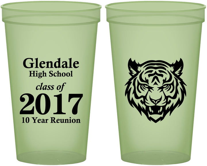 Custom Class Reunion 22 oz Glow In The Dark Cups - Class Of 2017 10 Year | 140000