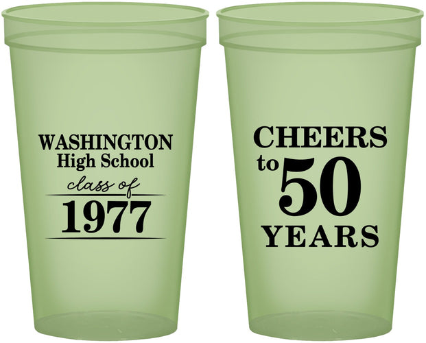 Custom Class Reunion 22 oz Glow In The Dark Cups - Class Of 1977 50 Year | 140004